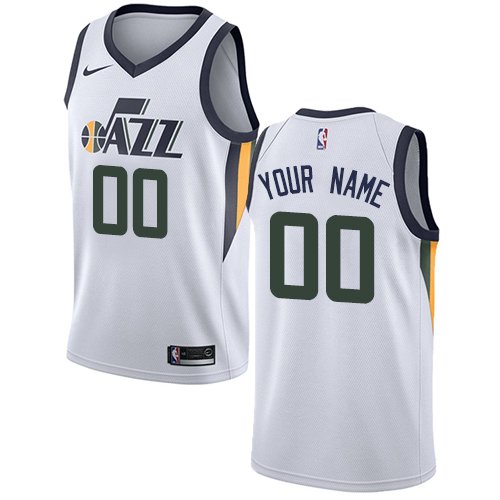 Men's Nike Jazz Personalized Custom White Association Edition Jersey