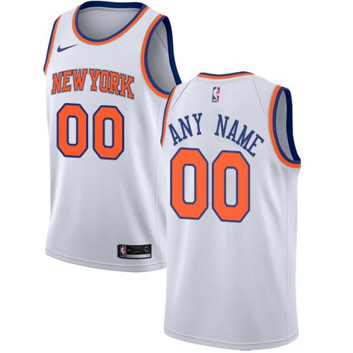 Men's Nike Knicks Personalized Custom White Association Edition