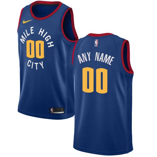 Men's Nike Nuggets Personalized Custom Blue Alternate Statement