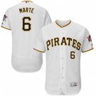MEN'S PITTSBURGH PIRATES #6 STARLING MARTE HOME WHITE FLEXBASE JERSEY