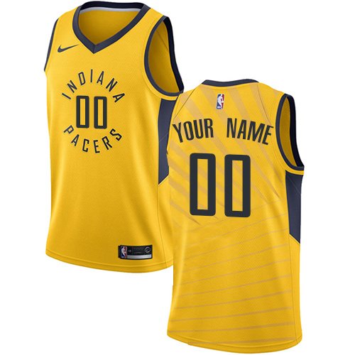 Men's Nike Pacers Personalized Custom Gold Statement Edition Jersey