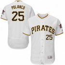 MEN'S PITTSBURGH PIRATES #25 GREGORY POLANCO HOME WHITE FLEXBASE JERSEY