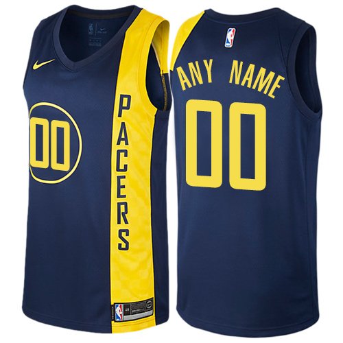 Men's Nike Pacers Personalized Custom Navy Blue City Edition Jersey