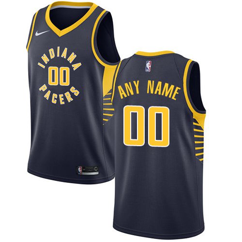 Men's Nike Pacers Personalized Custom Navy Blue Icon Edition Jersey