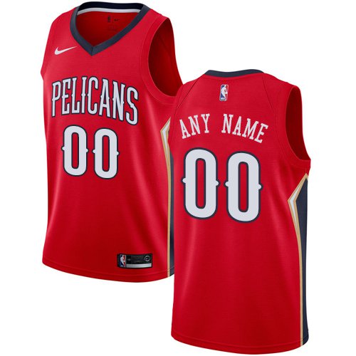 Men's Nike Pelicans Personalized Custom Red Statement Edition Jersey