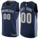 Men's Nike Pistons Personalized Custom Navy Blue City Edition Jersey