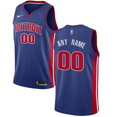 Men's Nike Pistons Personalized Custom Royal Blue Icon Edition