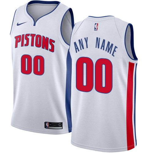 Men's Nike Pistons Personalized Custom White Association Edition