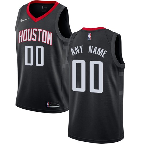 Men's Nike Rockets Personalized Custom Black Statement Edition Jersey