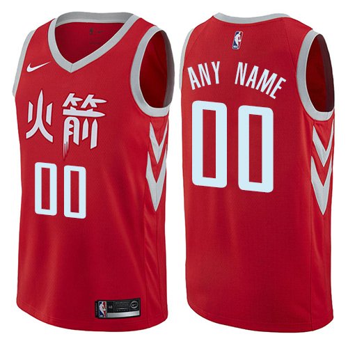 Men's Nike Rockets Personalized Custom Red City Edition Jersey