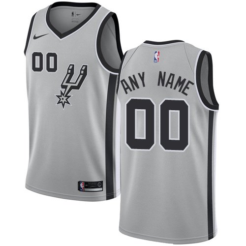 Men's Nike Spurs Personalized Custom Silver Statement Edition