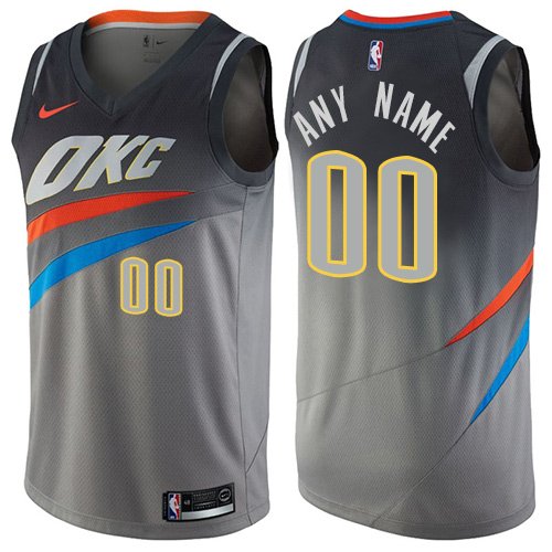 Men's Nike Thunder Personalized Custom Gray City Edition Jersey