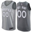 Men's Nike Timberwolves Personalized Custom Gray City Edition Jersey