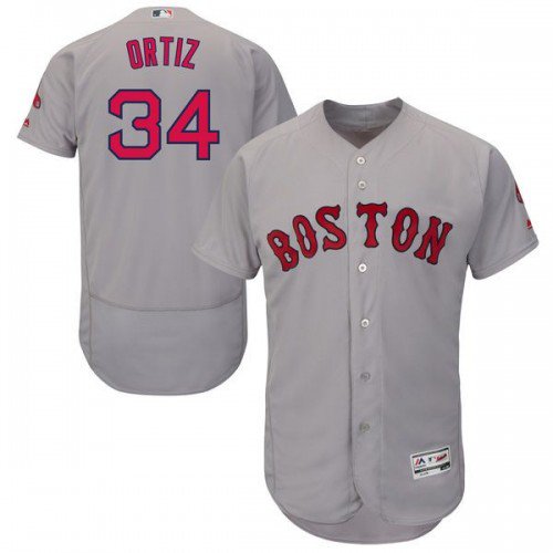 MEN'S BOSTON RED SOX #34 DAVID ORTIZ GRAY FLEXBASE JERSEY