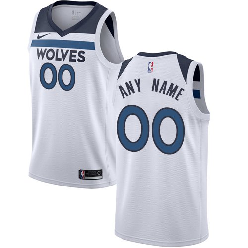 Men's Nike Timberwolves Personalized Custom White Association Edition