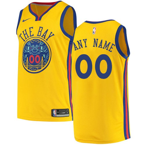 Men's Nike Warriors Personalized Custom Gold City Edition Jersey