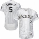 COLORADO ROCKIES #5 CARLOS GONZALEZ HOME WHITE FLEXBASE JERSEY