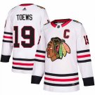 MEN'S CHICAGO BLACKHAWKS #19 JONATHAN TOEWS WHITE JERSEY