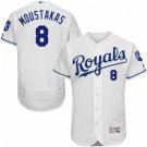 KANSAS CITY ROYALS #8 MIKE MOUSTAKAS HOME WHITE FLEXBASE JERSEY
