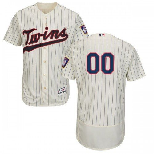 MINNESOTA TWINS CUSTOMIZED IVORY/NAVY FLEXBASE JERSEY