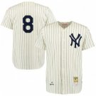 NEW YORK YANKEES #8 YOGI BERRA CREAM THROWBACK JERSEY