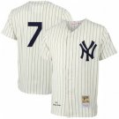 NEW YORK YANKEES #7 MICKEY MANTLE CREAM THROWBACK JERSEY