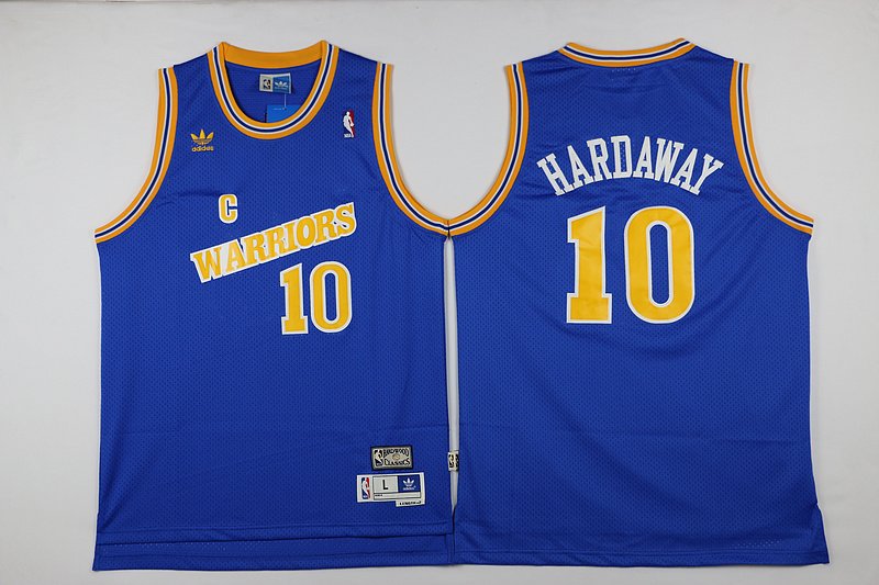 Mens Golden State Warriors #10 Tim Hardaway Blue Throwback Stitched Jersey