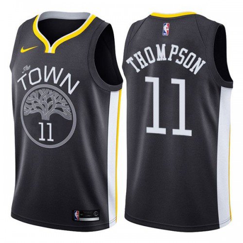 Mens GOLDEN STATE WARRIORS #11 KLAY THOMPSON STATEMENT BLACK SWINGMAN JERSEY