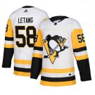 MEN'S PITTSBURGH PENGUINS #58 KRIS LETANG WHITE JERSEY