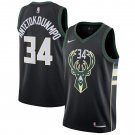 Mens MILWAUKEE BUCKS #34 GIANNIS ANTETOKOUNMPO BLACK SWINGMAN JERSEY