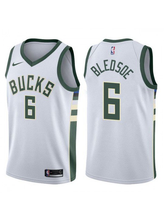 Mens MILWAUKEE BUCKS #6 ERIC BLEDSOE WHITE SWINGMAN JERSEY