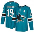MEN'S SAN JOSE SHARKS #19 JOE THORNTON TEAL JERSEY