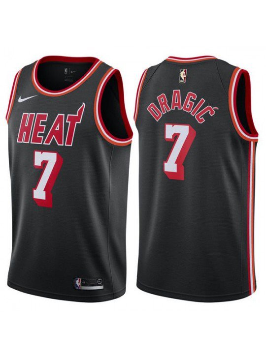 Mens MIAMI HEAT #7 GORAN DRAGIC BLACK SWINGMAN JERSEY