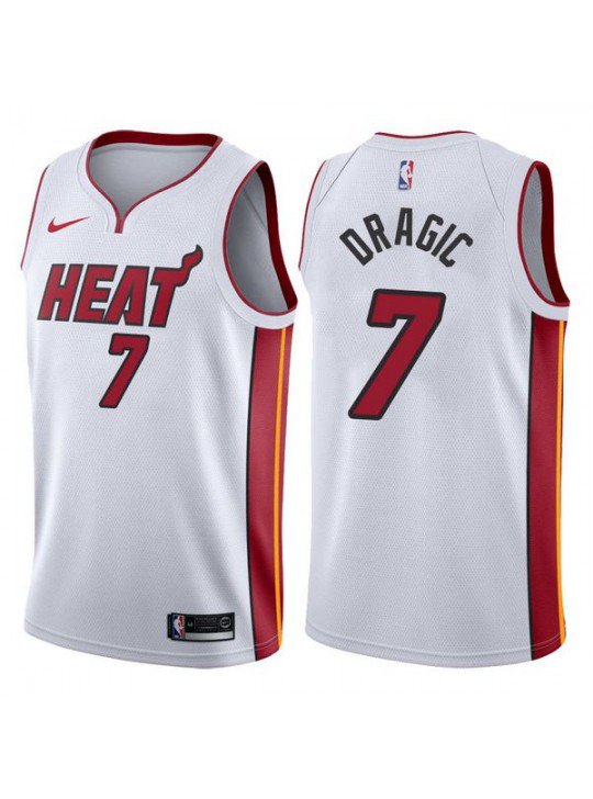 Mens MIAMI HEAT #7 GORAN DRAGIC WHITE SWINGMAN JERSEY