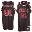 MEN'S CHICAGO BULLS #91 DENNIS RODMAN BLACK/RED JERSEY