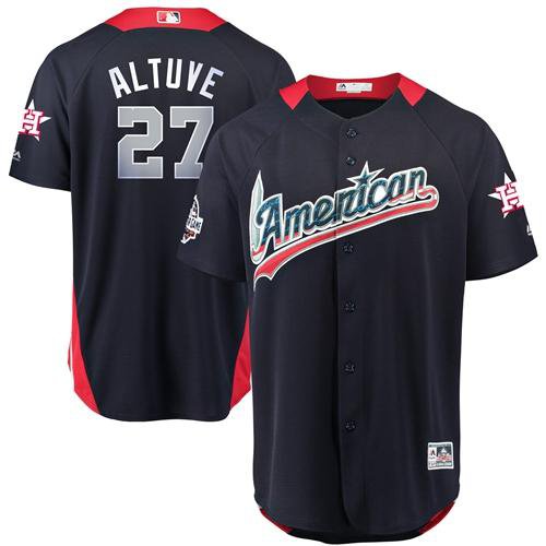 Mens Astros #27 Jose Altuve Navy Blue 2018 All-Star Baseball Jersey