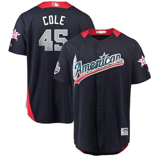 Mens Astros #45 Gerrit Cole Navy Blue 2018 All-Star Baseball Jersey