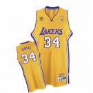 MEN'S LOS ANGELES LAKERS #34 SHAQUILLE O'NEAL SOUL SWINGMAN GOLD JERSEY