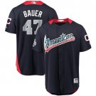 Mens Indians #47 Trevor Bauer Navy Blue 2018 All-Star  Baseball Jersey