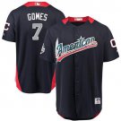 Mens Indians #7 Yan Gomes Navy Blue 2018 All-Star  Baseball Jersey