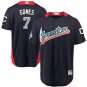 Mens Indians #7 Yan Gomes Navy Blue 2018 All-Star Baseball Jersey