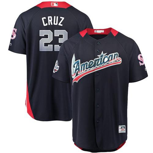 Mens Mariners #23 Nelson Cruz Navy Blue 2018 All-Star  Baseball Jersey