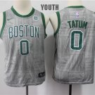 Youth/Kids Boston Celtics 0 Jayson Tatum Basketball Gray Jersey