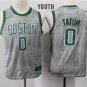 Youth/Kids Boston Celtics 0 Jayson Tatum Basketball Gray Jersey