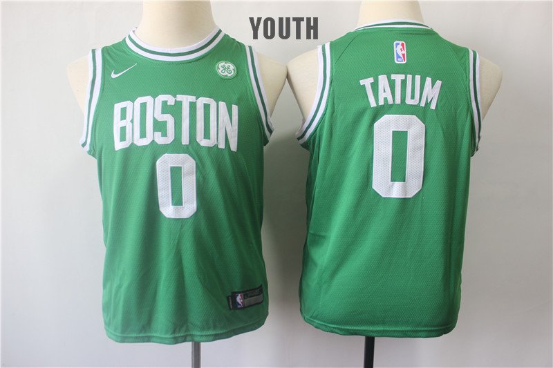 Youth/Kids Boston Celtics 0 Jayson Tatum Basketball Green Jersey