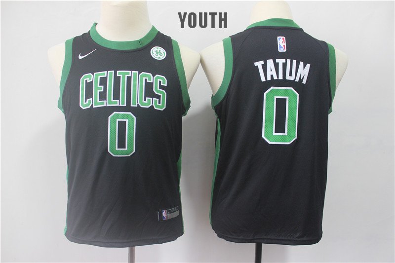 Youth/Kids Boston Celtics 0 Jayson Tatum Basketball Black Jersey