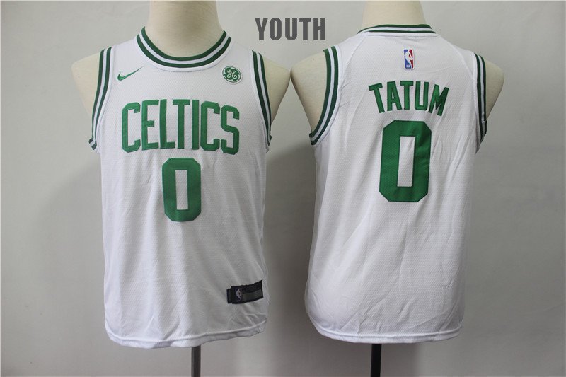 Youth/Kids Boston Celtics 0 Jayson Tatum Basketball White Jersey
