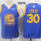 Youth/Kids Golden State Warriors 30 Stephen Curry Basketball Blue Jersey