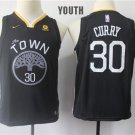 Youth/Kids Golden State Warriors 30 Stephen Curry Basketball Black Jersey