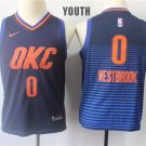 Youth/Kids Oklahoma City Thunder 0 Russell Westbrook Basketball Navy Jersey